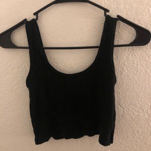 Black crop tank top